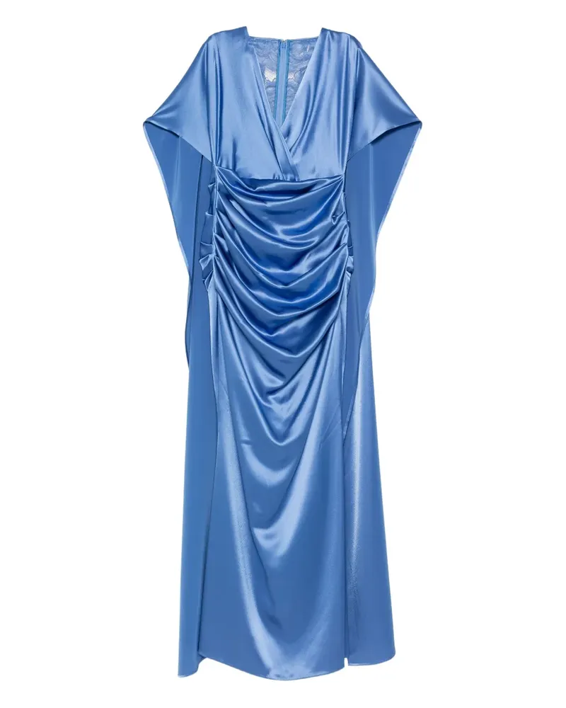 Talbot Runhof satin draped dress - Blau Blau