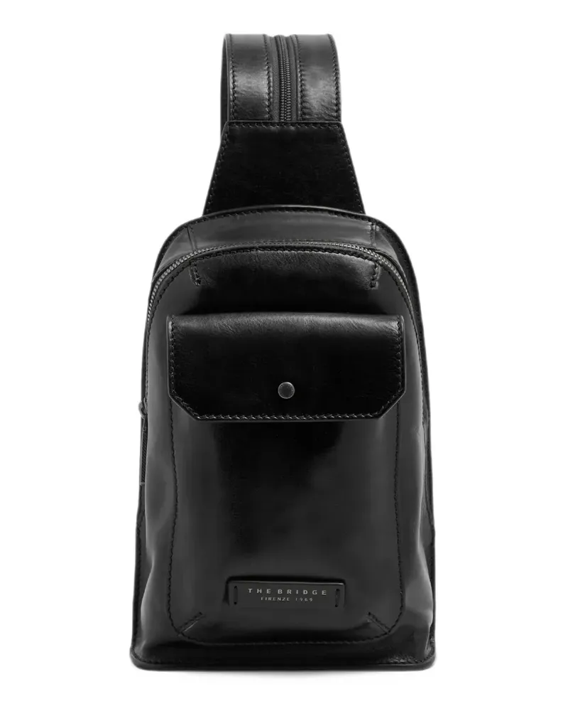 The Bridge Mattia leather shoulder bag - Schwarz Schwarz