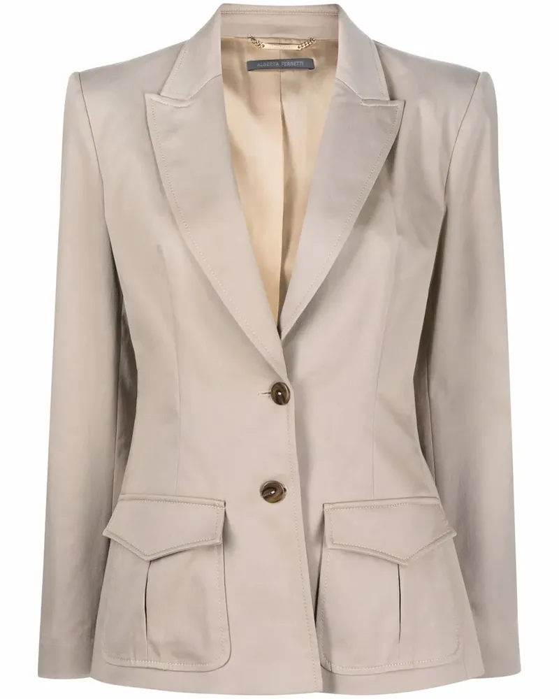 Alberta Ferretti Einreihiger Blazer - Nude Nude