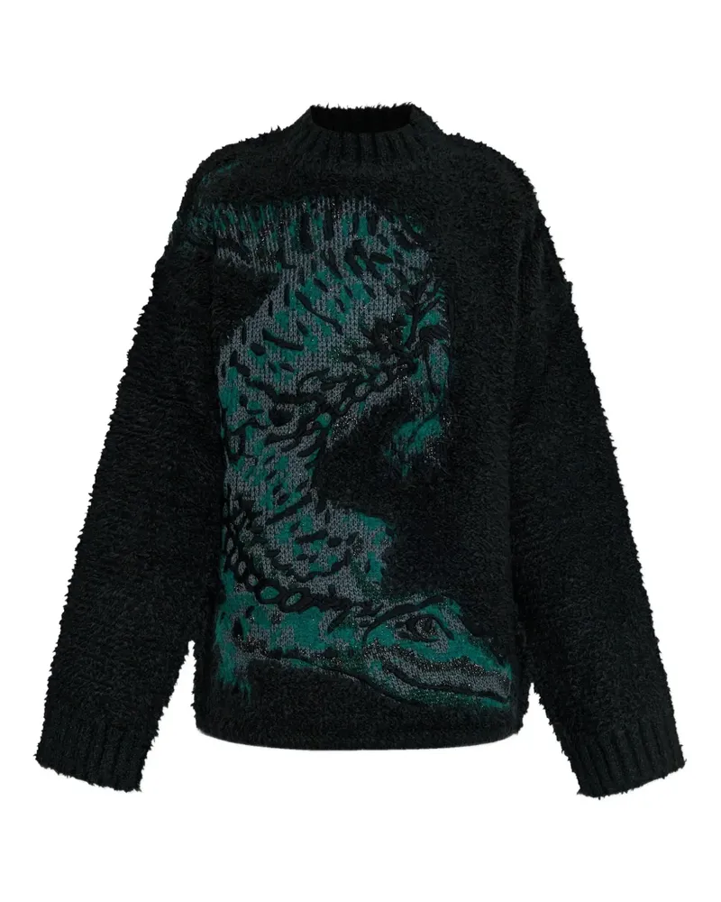 Lacoste Pullover mit Kroko-Motiv - Schwarz Schwarz