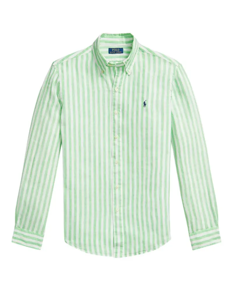 Ralph Lauren Gestreiftes Hemd aus Leinen - Grün Grün