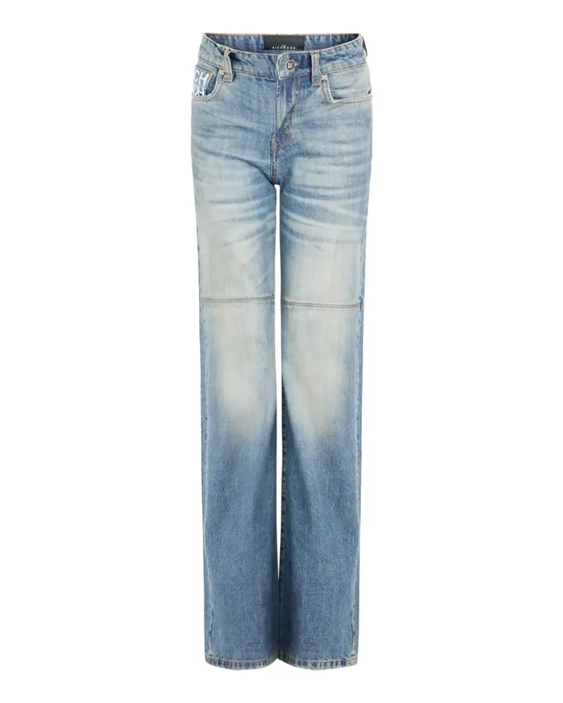 John Richmond Ausgeblichene Straight-Leg-Jeans - Blau Blau