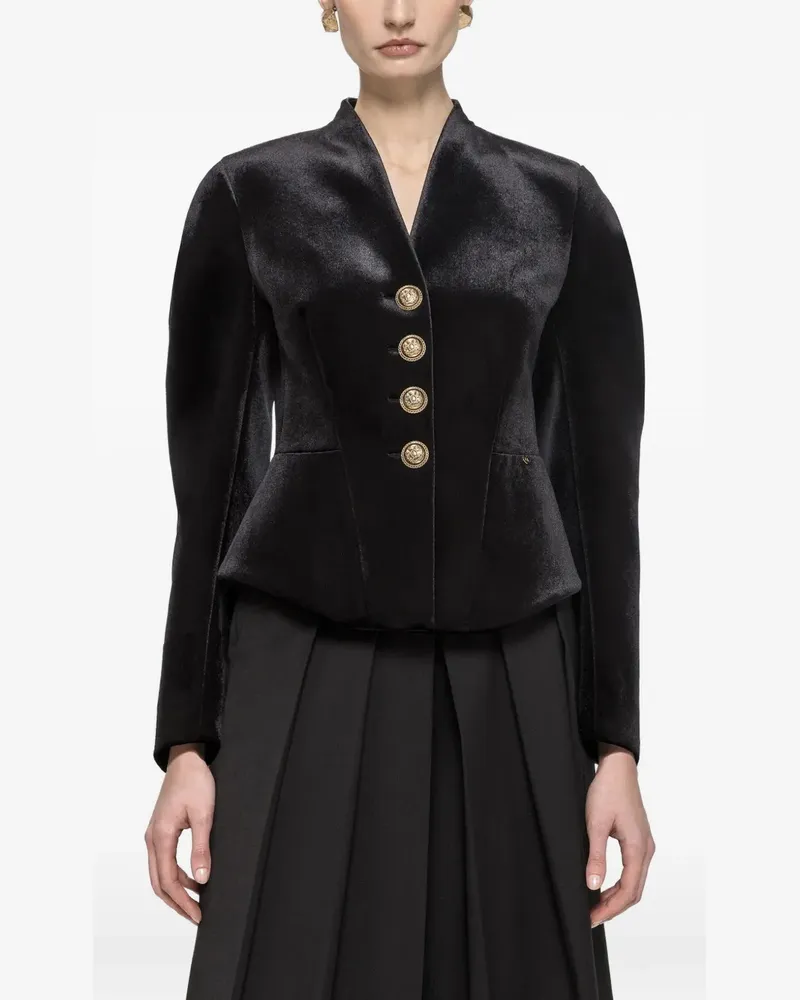 NISSA Taillierte Samtjacke - Schwarz Schwarz