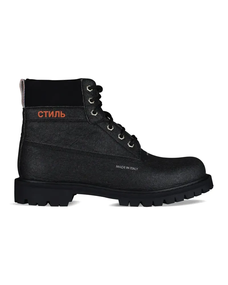Heron Preston Stiefel mit Logo-Stickerei - Schwarz Schwarz