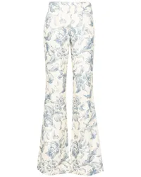 Sandro Ausgestellte Hose mit Blumen-Print Weiß