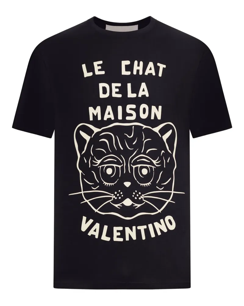 Valentino Garavani T-Shirt mit Chat de la Maison-Print - Schwarz Schwarz
