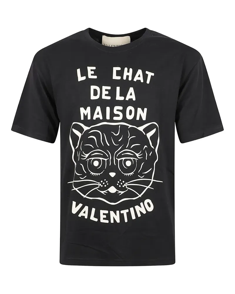 Valentino Garavani T-Shirt mit Chat de la Maison-Print - Schwarz Schwarz