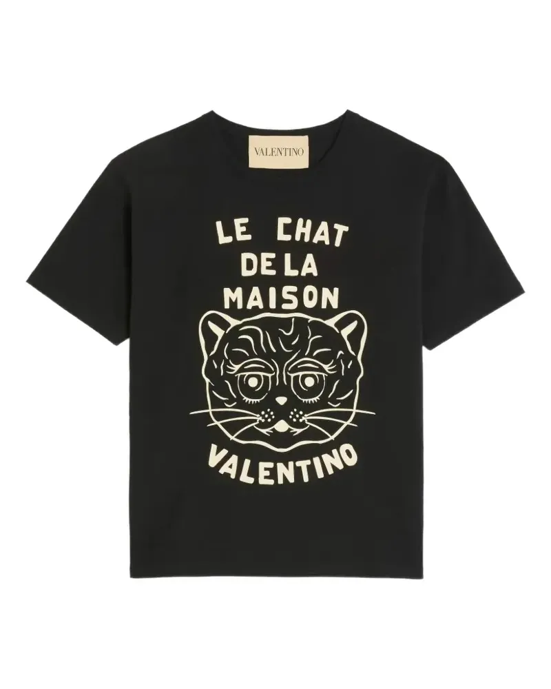 Valentino Garavani T-Shirt mit Le Chat de la Maison-Print - Schwarz Schwarz