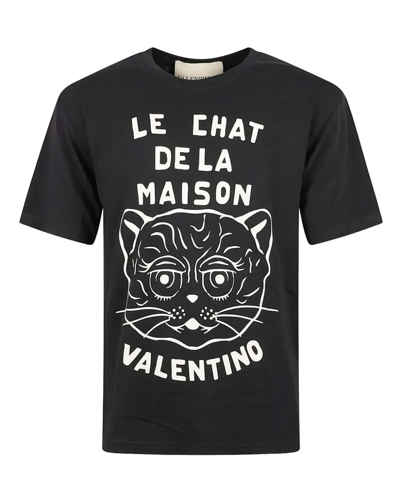 Valentino Garavani T-Shirt mit Chat de la Maison-Print - Schwarz Schwarz