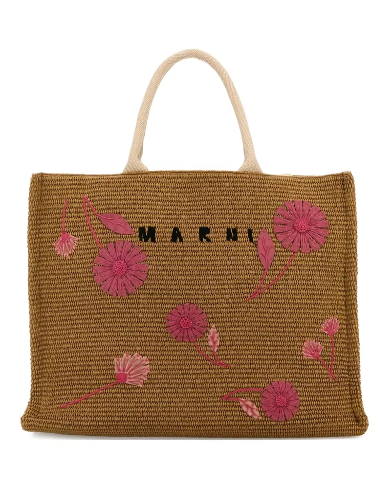 Marni Tote Bag aus Raffiabast - Braun Braun
