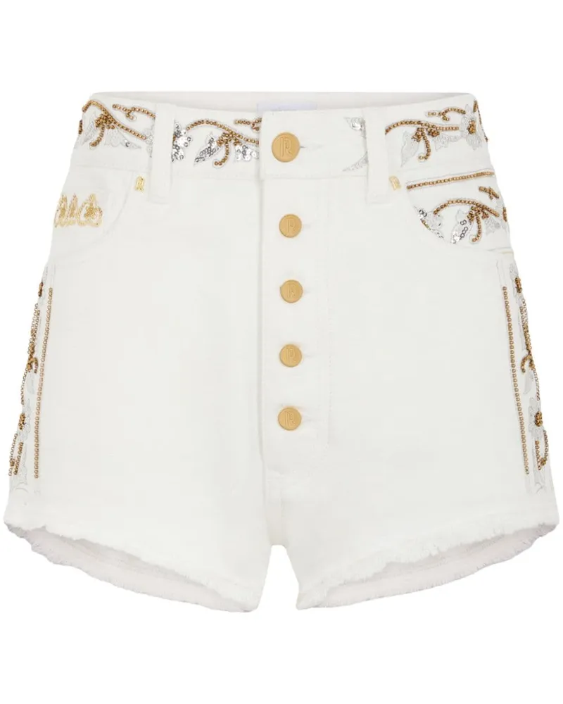 Paco Rabanne Bestickte Jeans-Shorts - Weiß Weiß