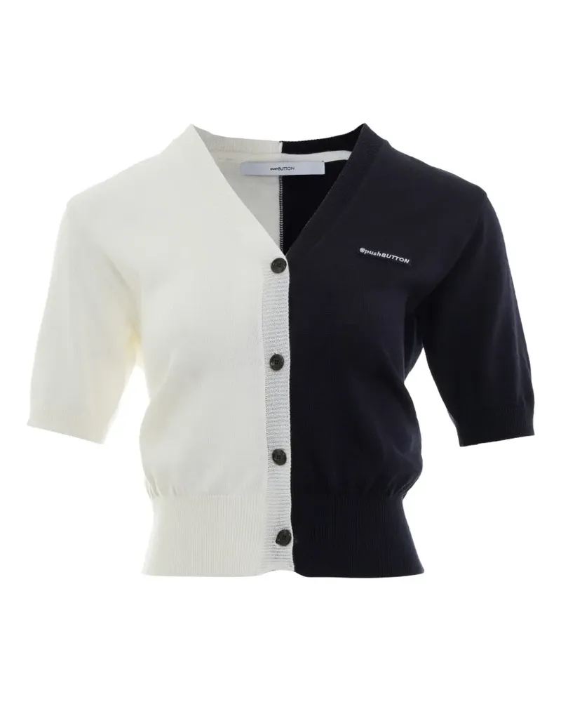 pushBUTTON Kurzärmeliger Cardigan - Blau Blau