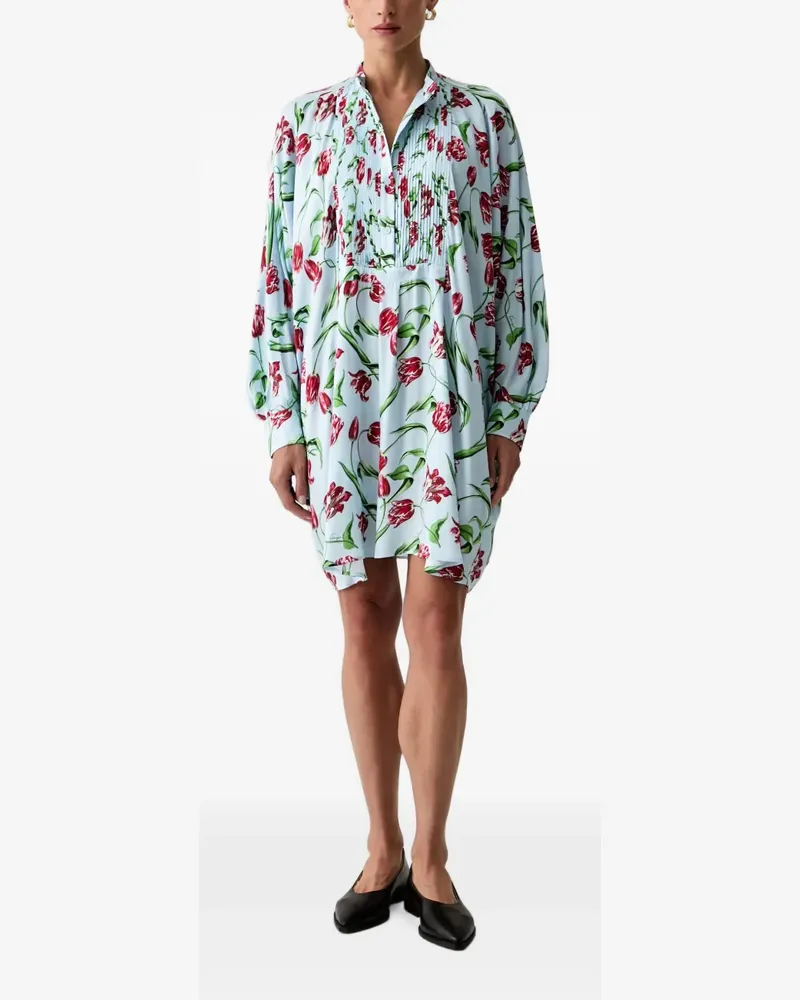 Kenzo Minikleid mit Tulpen-Print - Blau Blau