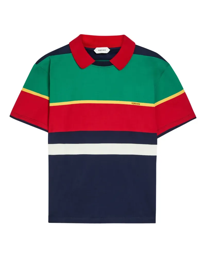 Versace striped short-sleeve polo shirt - Blau Blau