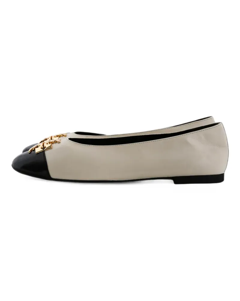 Tory Burch Charlie logo-plaque ballet flats - Nude Nude