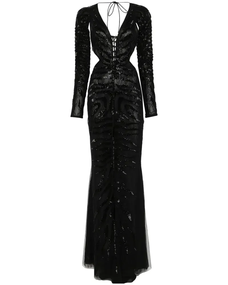Roberto Cavalli Ray of Gold Abendkleid - Schwarz Schwarz