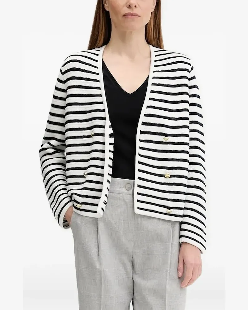 Barbour Gestreifter Cardigan - Weiß Weiß