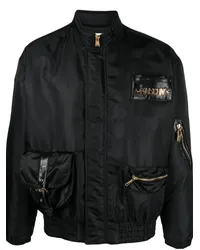 Moschino Bomberjacke im Utility-Look mit Logo Schwarz