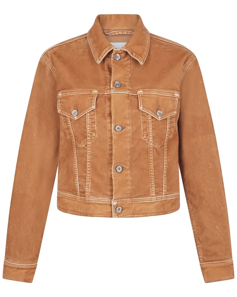 Paco Rabanne Jeansjacke mit Kontrastnähten - Braun Braun