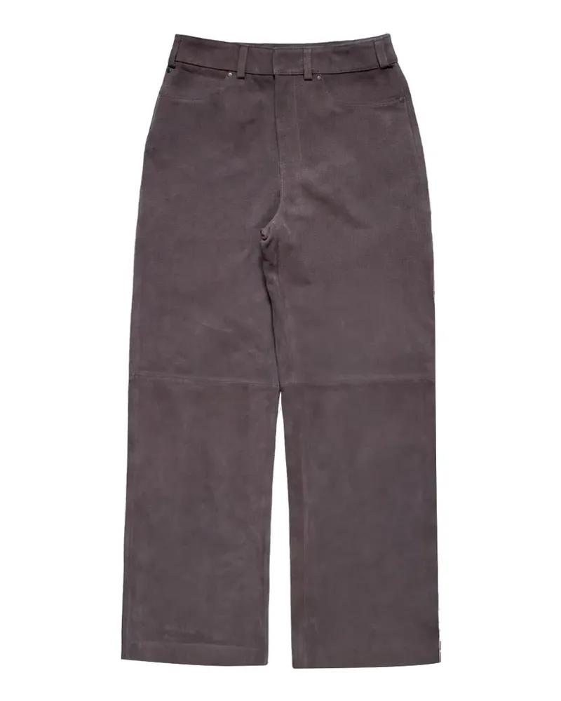 Entire Studios Lederhose mit geradem Bein - Grau Grau