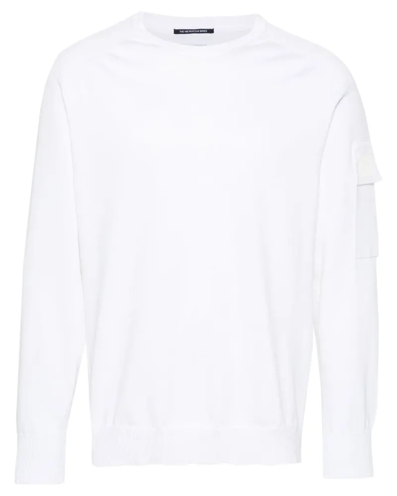 C.P. Company Pullover mit Logo-Patch - Weiß Weiß