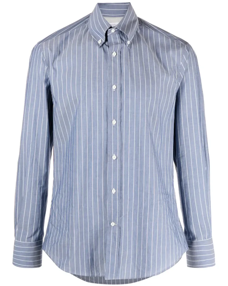 Brunello Cucinelli Gestreiftes Hemd - Blau Blau