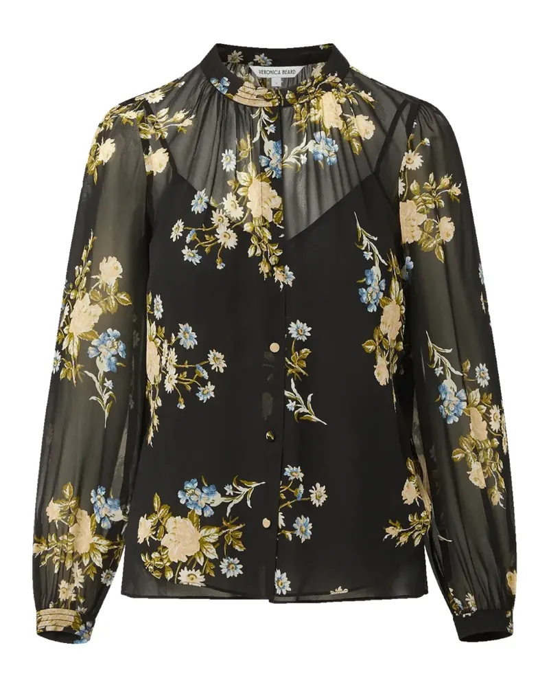 Veronica Beard Ashlynn Bluse mit Blumenprint - Schwarz Schwarz
