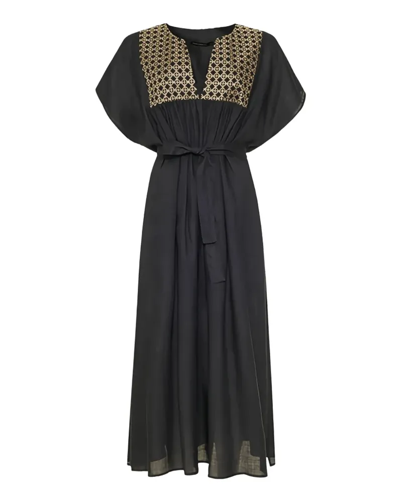 Greek Archaic Kori cross gatherings dress - Schwarz Schwarz