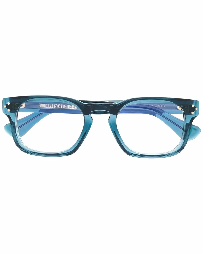 Cutler and Gross Transparente Brille mit eckigem Gestell - Blau Blau
