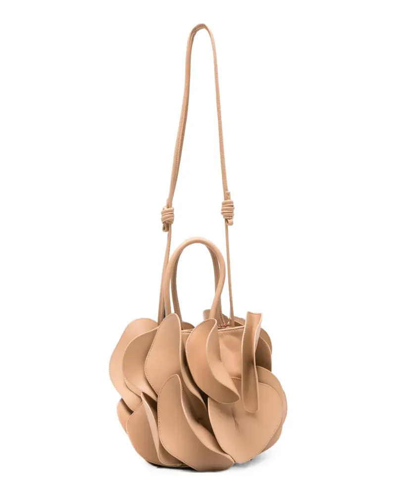 FARM Rio petal-embellished bucket bag - Nude Nude