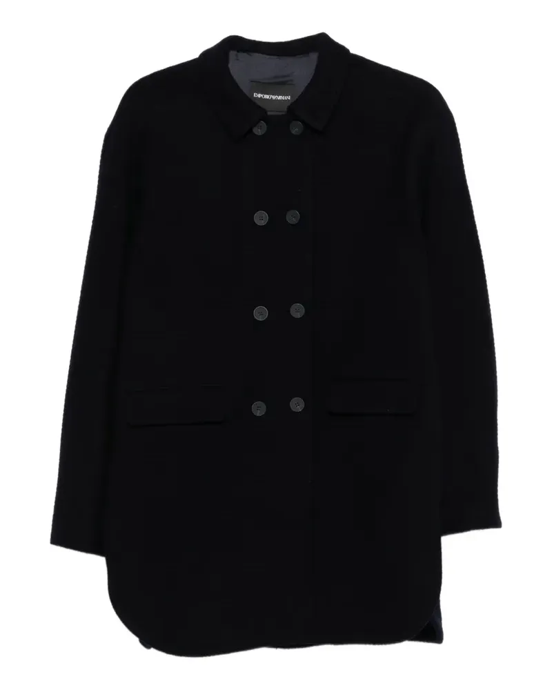 Emporio Armani textured coat - Blau Blau