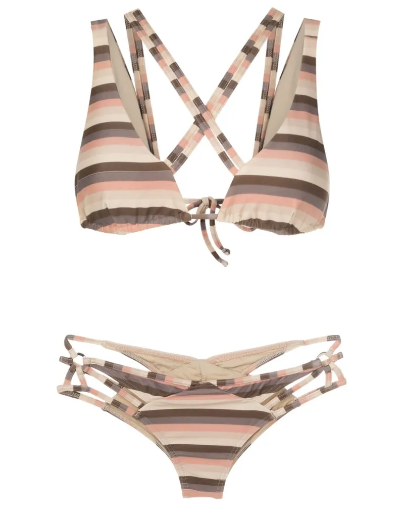 Amir Slama Gestreifter Bikini - Nude Nude