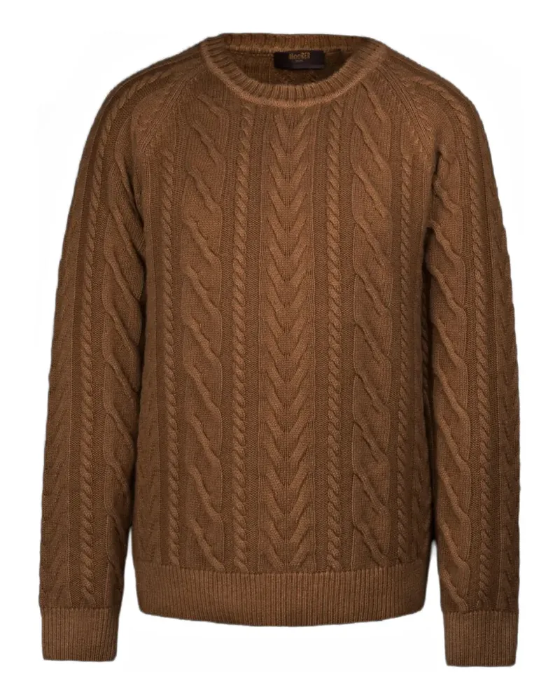 MOORER Pullover mit Rundhalsausschnitt - Braun Braun