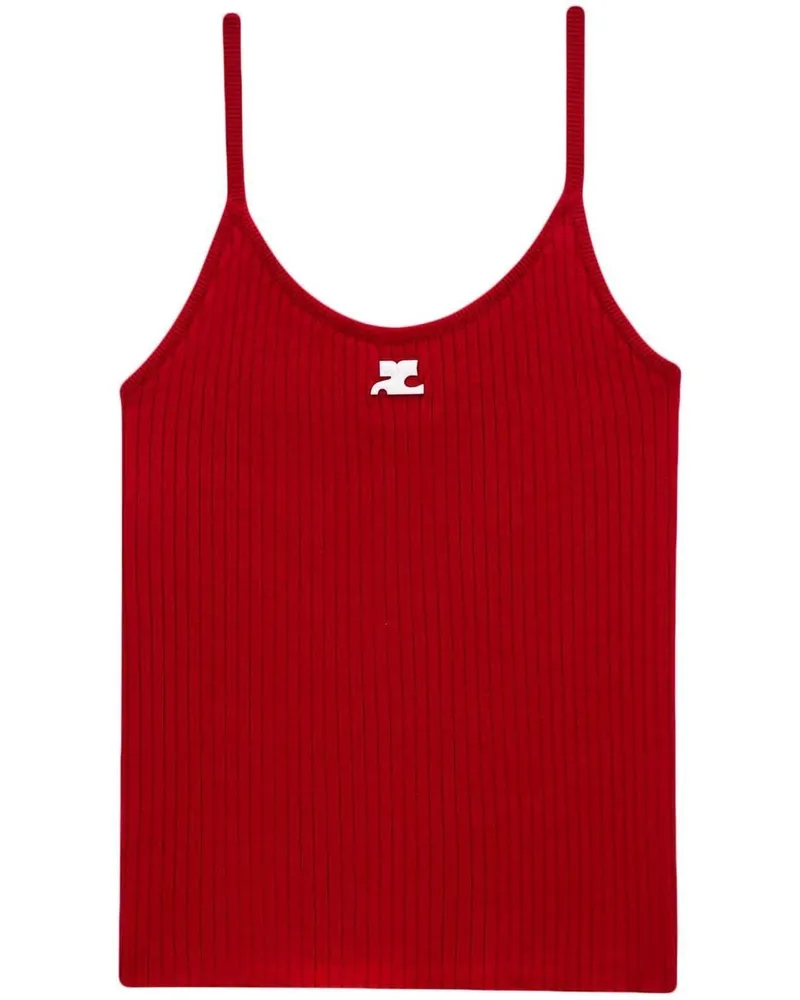 Courrèges Geripptes Tanktop - Rot Rot
