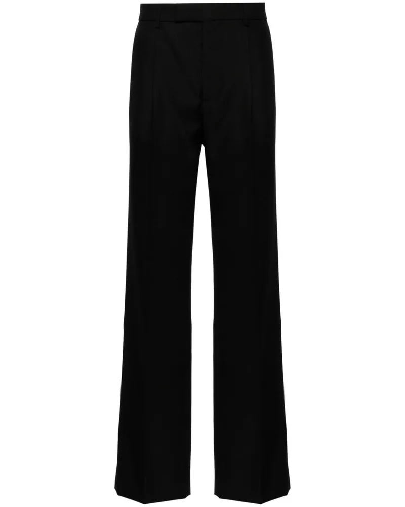 Gucci Klassische Bundfaltenhose mit Logo-Applikation - Schwarz Schwarz