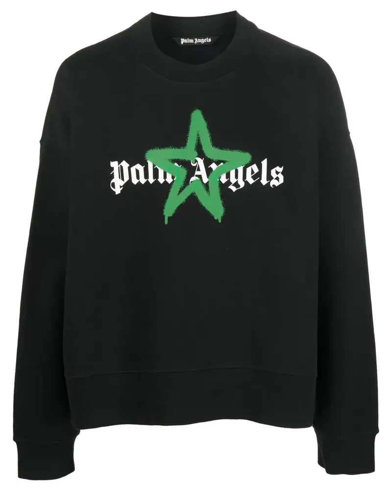 Palm Angels Sweatshirt mit Logo-Print - Schwarz Schwarz
