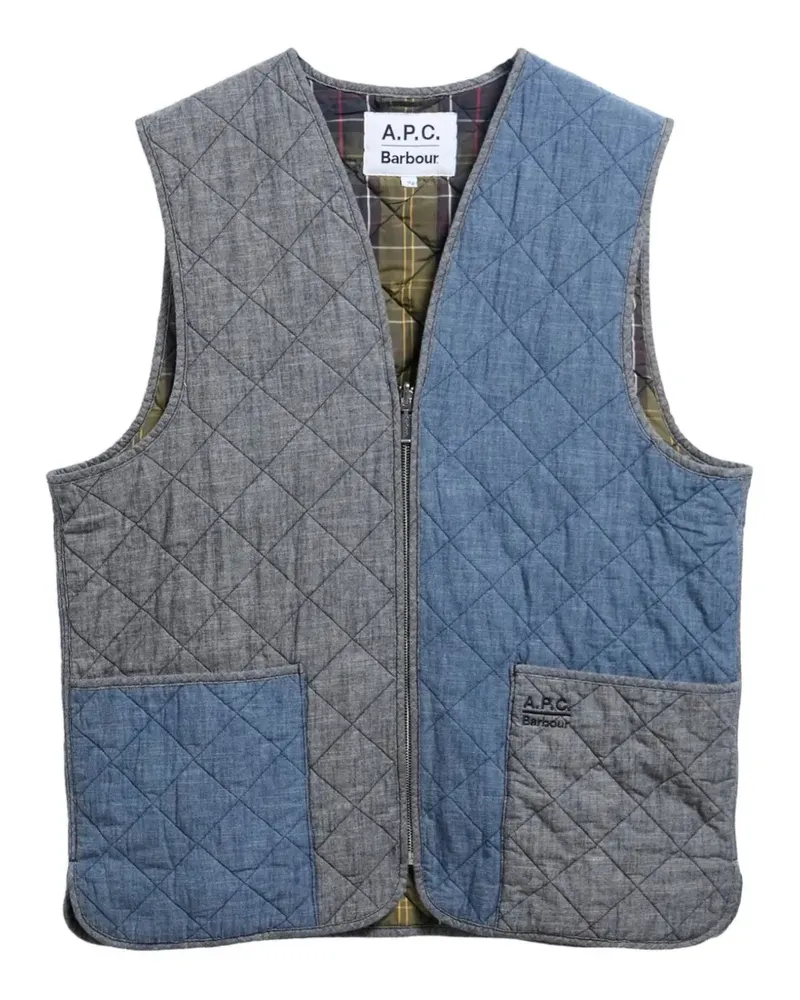 Barbour x A.P.C quilted panelled gilet - Grau Grau