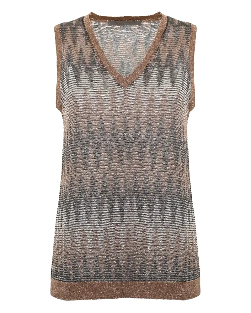 D.EXTERIOR Top im Metallic-Look - Braun Braun