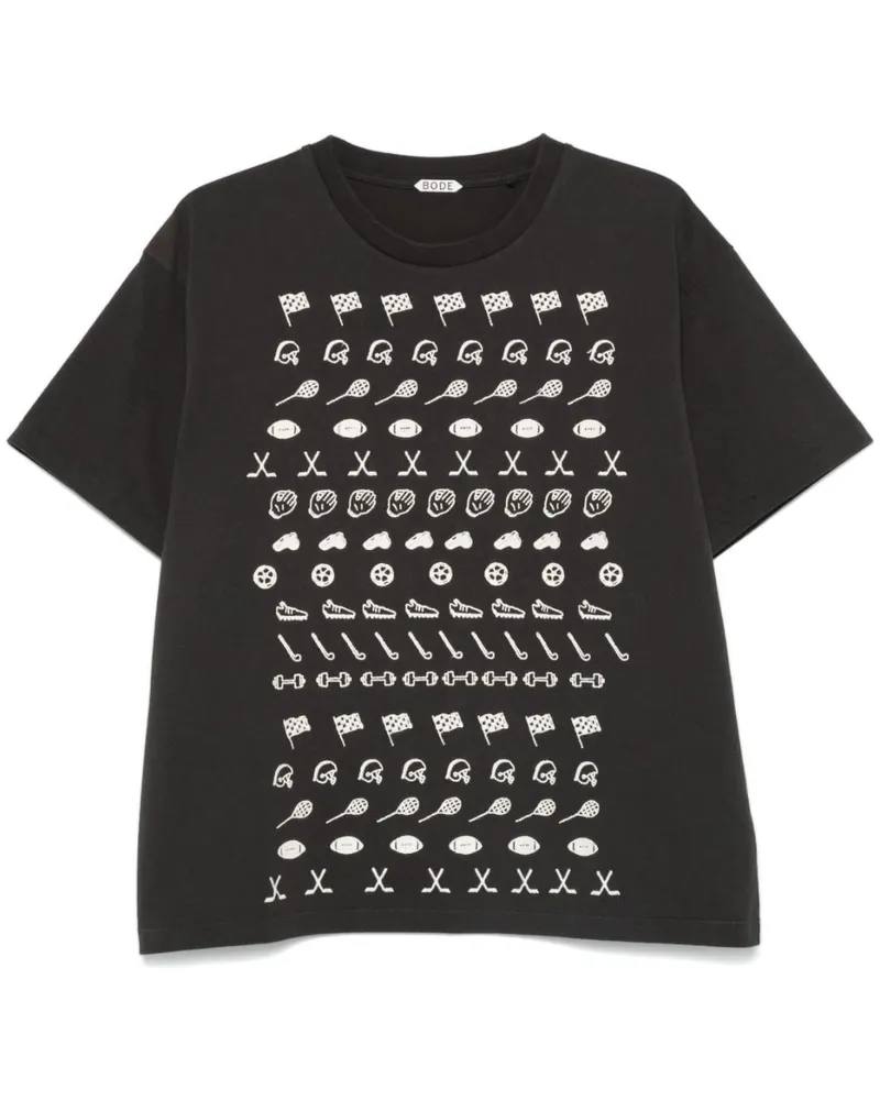 BODE T-Shirt mit Ausrüstungs-Stickerei Schwarz