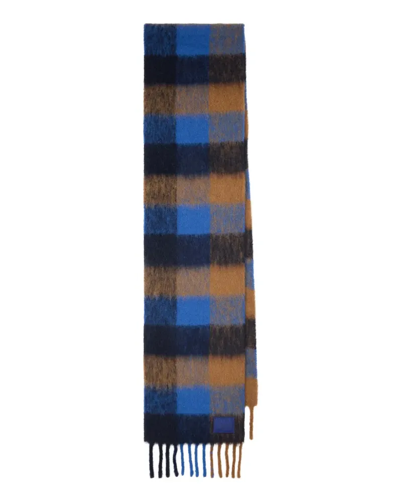 Paul Smith Karierter Schal mit gebürstetem Effekt - Blau Blau