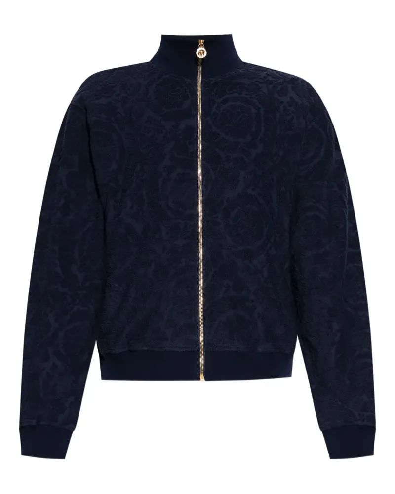 Versace Reißverschlussjacke aus Barocco-Jacquard - Blau Blau