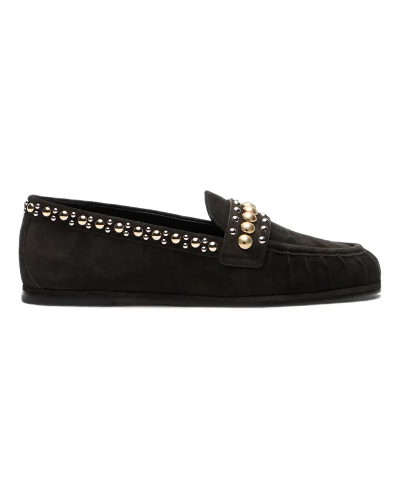 Stuart Weitzman Perry stud-embellished loafers - Grau Grau