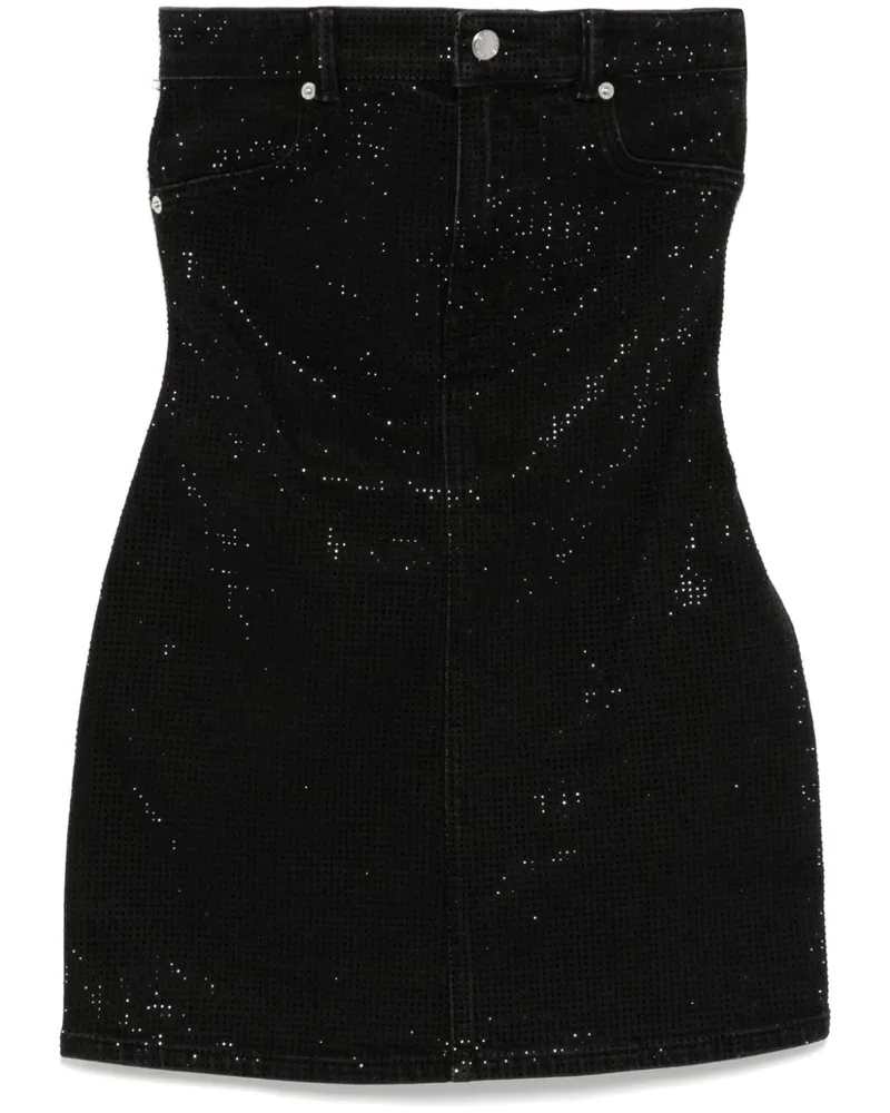 Alexander Wang Jeanskleid mit Kristallen - Schwarz Schwarz