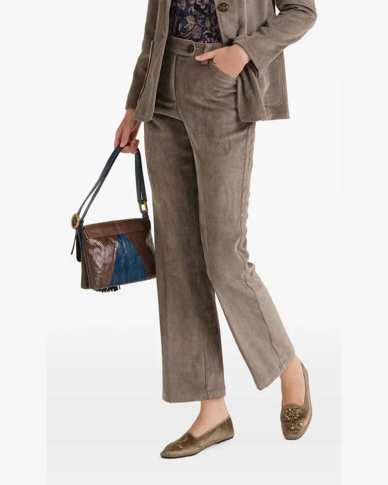 Maliparmi Cropped-Hose aus Cord - Grau Grau