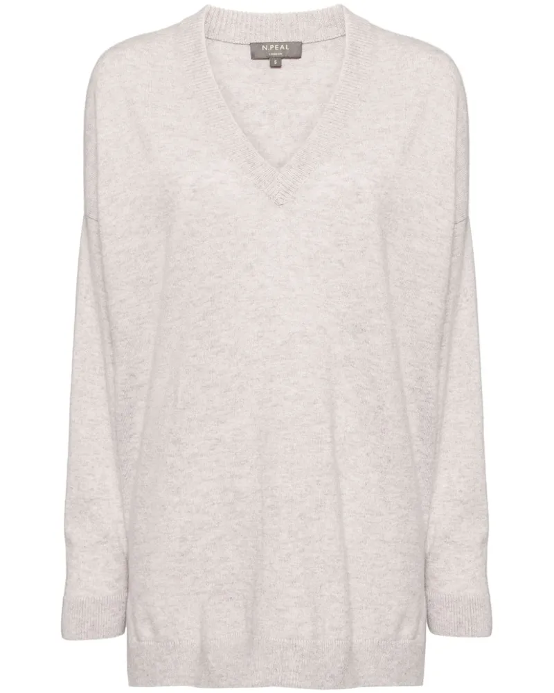 N.Peal Langer Kaschmirpullover - Nude Nude