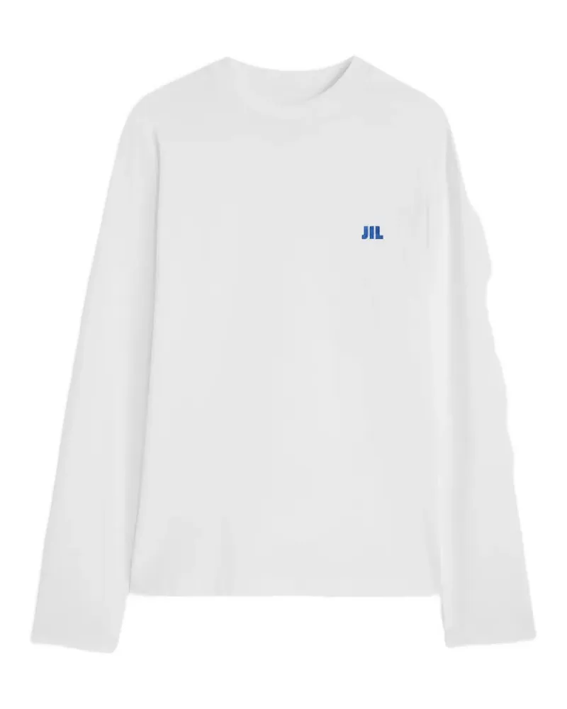 Jil Sander Langarmshirt mit Logo-Stickerei - Weiß Weiß