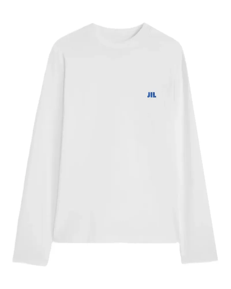 Jil Sander Langarmshirt mit Logo-Stickerei - Weiß Weiß