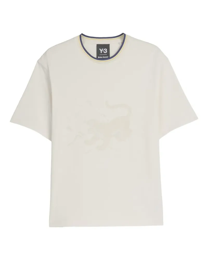 Y-3 x Wales Bonner tiger-print ringer T-shirt - Weiß Weiß