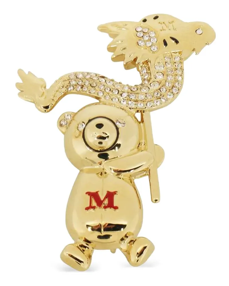 Max Mara Anstecknadel mit Teddy - Gold Gold