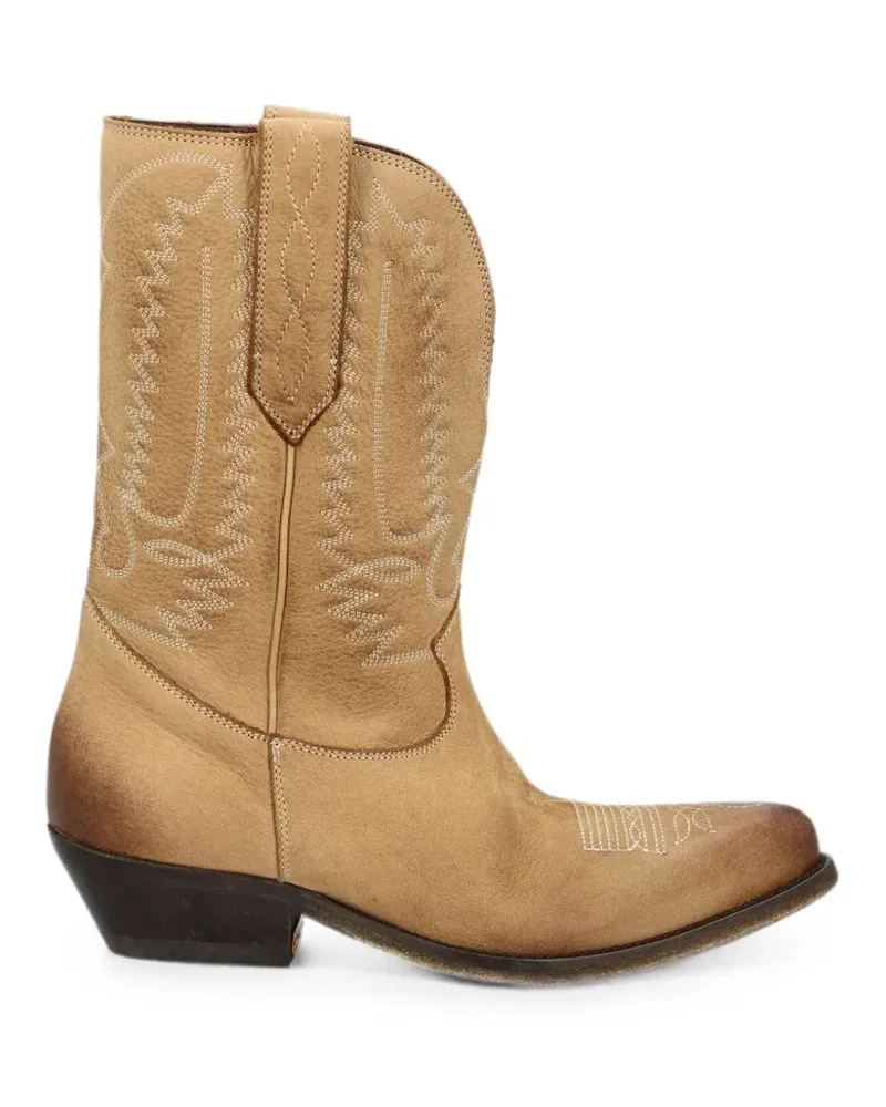 Golden Goose Wish Star embroidered leather boots - Nude Nude